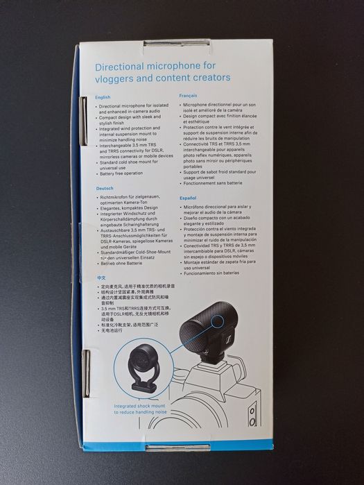 Sennheiser MKE 200 - Microfone Direcional (NOVO, nunca usado)