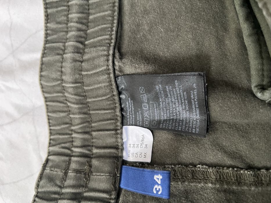 Meskie spodnie 34 98% bawełna butelkowa zieleń