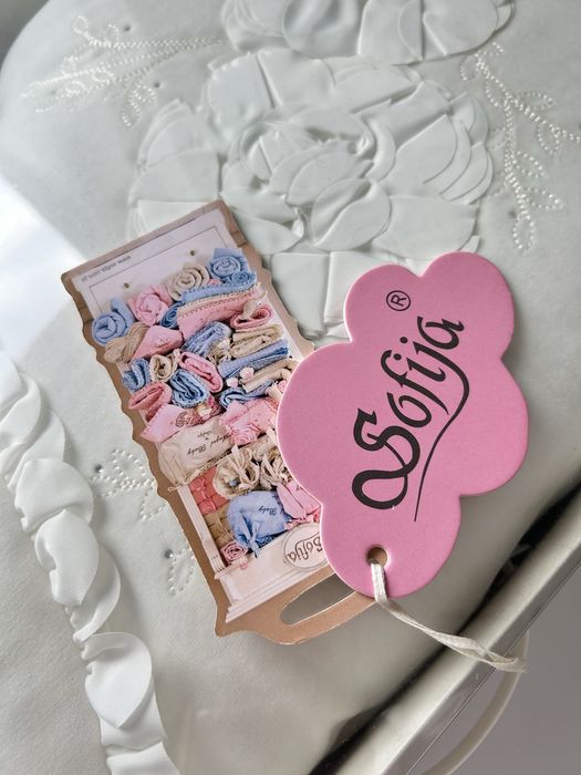 Sofija - Becik niemowlęcy na chrzciny, Ecru