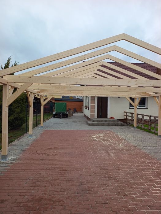 Zadaszenie wiata garaż na dwa samochody 6x6 6x7