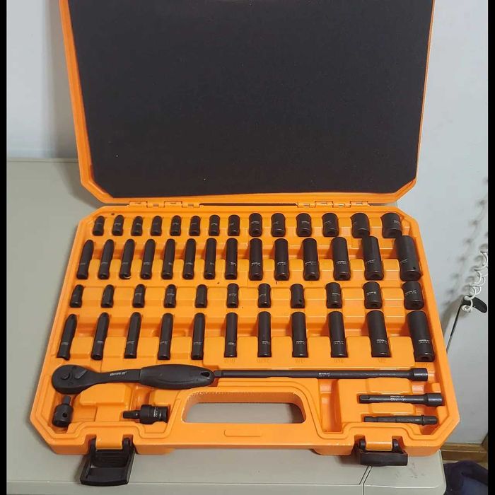 D37- KIT 56PCS jogo roquete  de 1/4 polegada, 56 peças Tamanhos SAE