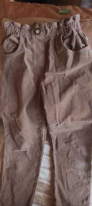 Spodnie sztruksowe brązowe dziewczęce Zara 11/12