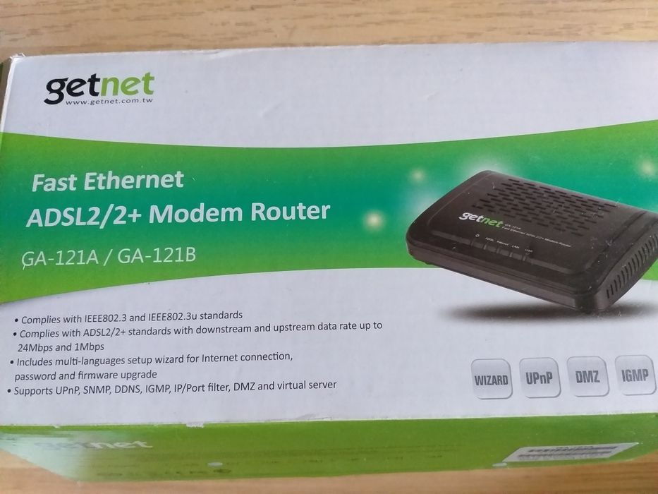 Комплект Роутер модем GetNet ADSL 2/2+ с кабелями и зарядным устройств