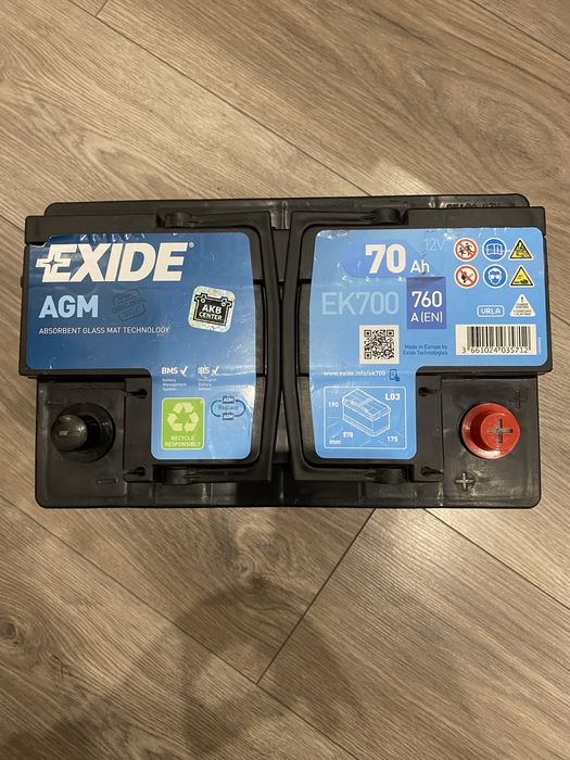 Акумулятор Exide 70ah 760a AGM