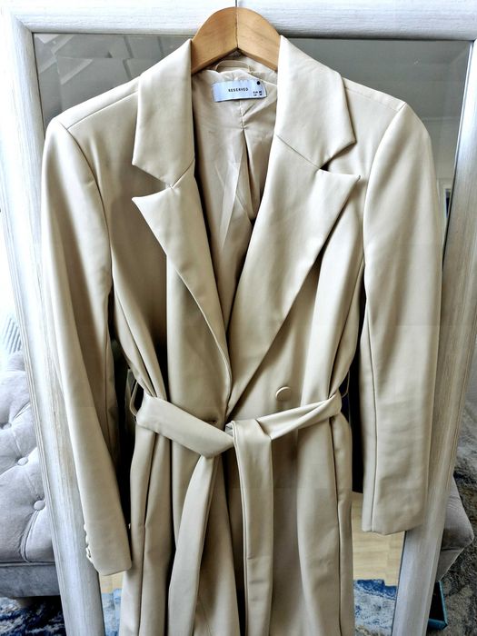 Płaszcz typu trencz Reserved 38 eco skóra