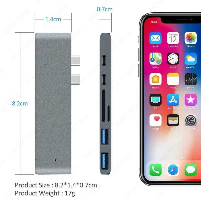 Хаб-концентратор Thunderbolt 3 (USB-C) 7в1 для MacBook Pro/Air з HDMI