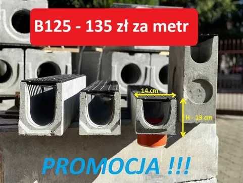 ODWODNIENIE LINIOWE B125 14x12,5 Betonowe Żeliwo!