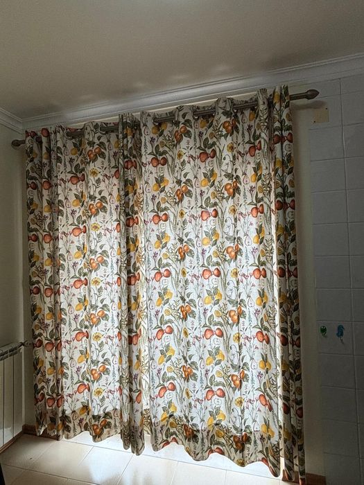 Cortinado para cozinha de linho