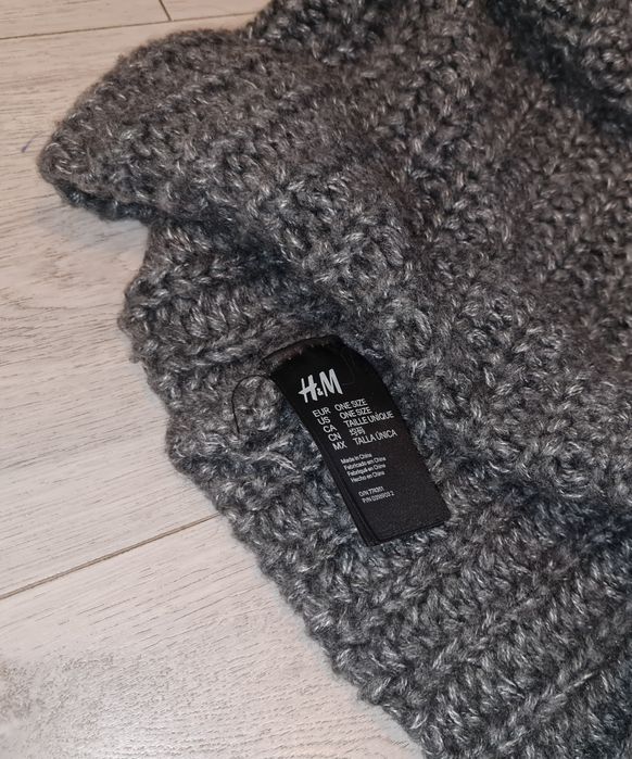 Szalik wełniany komin damski szary H&M