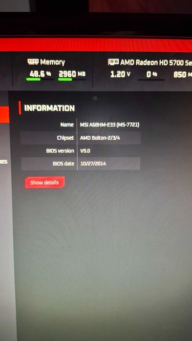 Płyta główna MSI A68HM-E33 + AMD A4-4020 + 6GB DDR3 + I/O Shield nr 0704