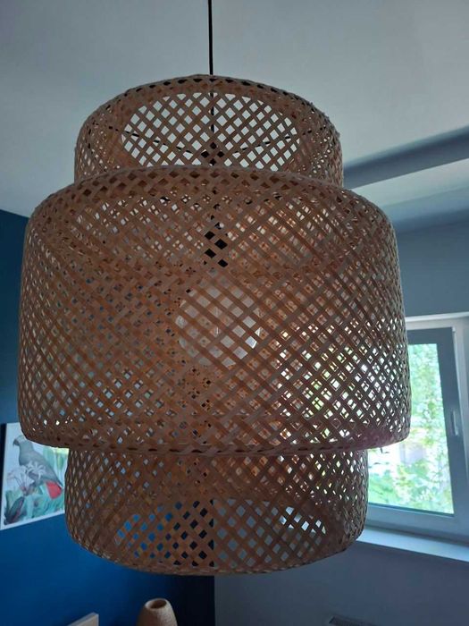 Lampa wisząca, wiklinowa, boho IKEA SINNERLIG - stan bardzo dobry