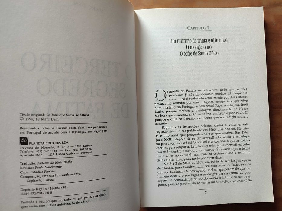 O Terceiro Segredo de Fátima - Marc Dem (Planeta Editora, 1998)