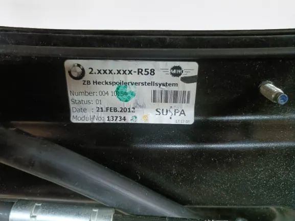 Spoiler / aileron da tampa da mala MINI Mini Coupé (R58)