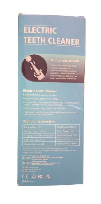Limpador Dental Elétrico Preto NOVO