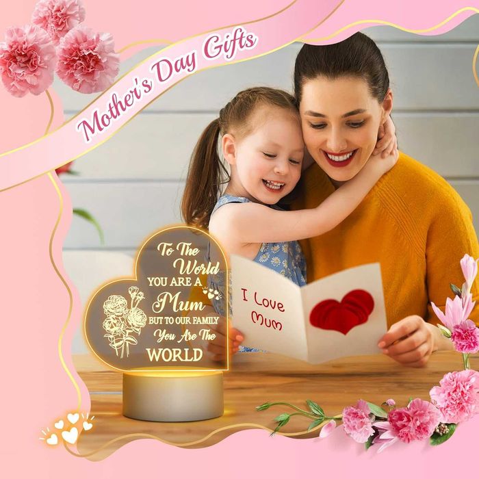Lampka Serce na Biurko Statuetka Prezent dla Mamy