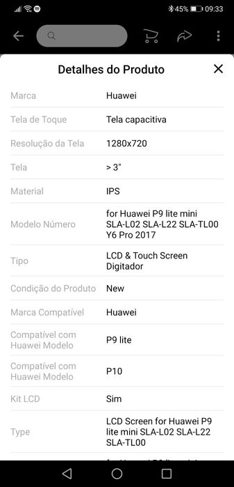 P9 Lite Screen (with Frame, Black)64584353992962122