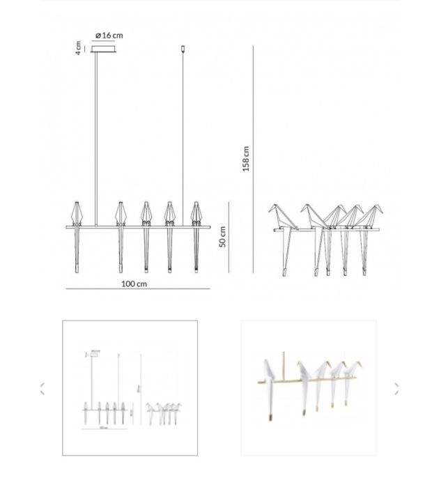 Lampa LORO 5 King Home Bird ORIGAMI nad STÓŁ wyspa jak nowa ORYGINAŁ l