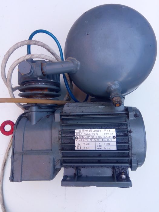 Compressor completo motor reservatório e pressoestato.