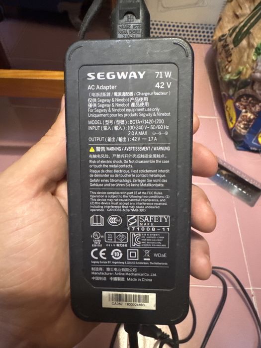 Carregador/fonte 42v segway