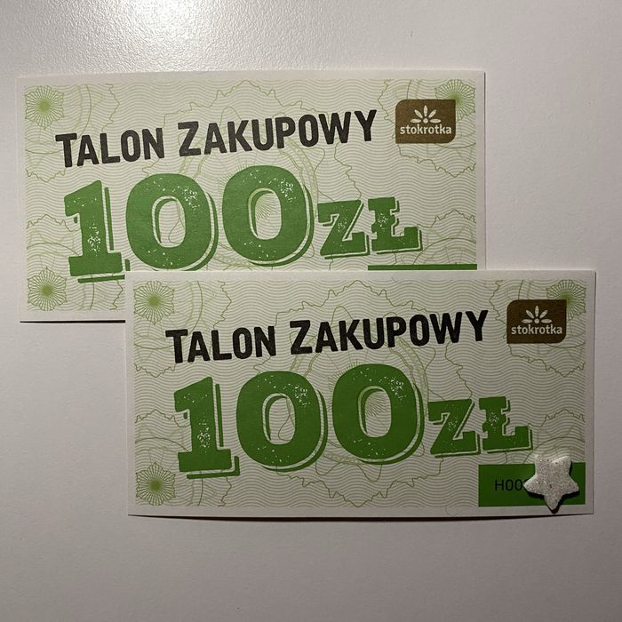 Talon, bon zakupowy do Stokrotki (2x 100 zł)