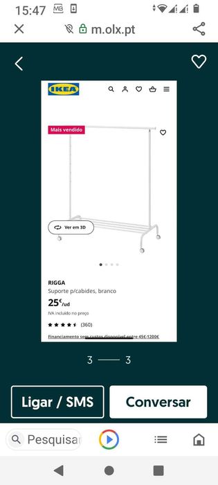 Suportes seminovos IKEA e cabides para loja ou casa