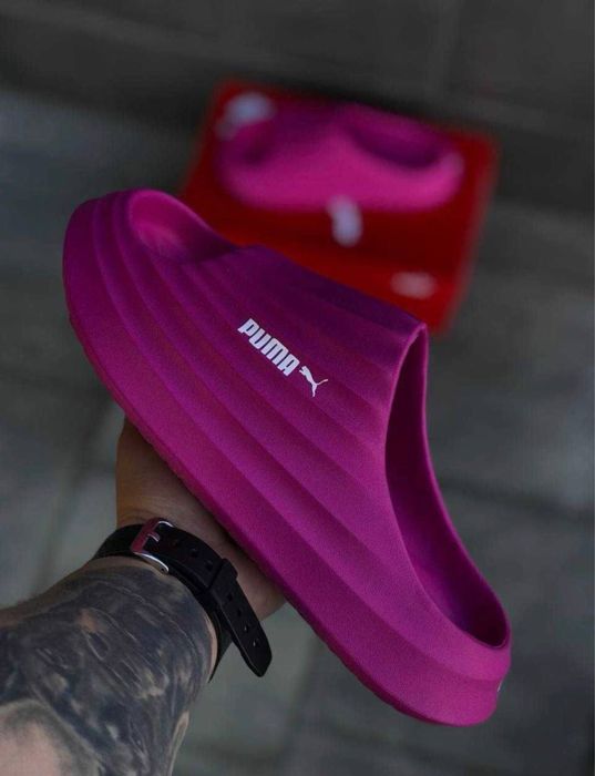 Женские сабо Puma летние | Легкие цельнолитые шлепанцы | Размеры 35–41 | Цвет фуксия