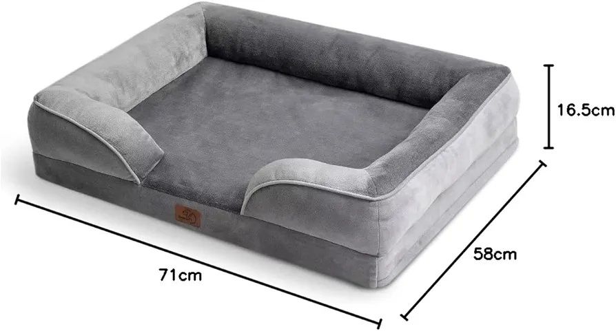 Bedsure Orthopaedic Dog Bed, Ergonomiczna sofa dla psa 71 x 58 cm