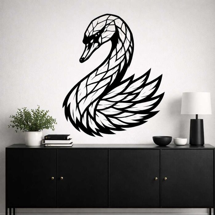 Dekoracja metalowa Łabędź – elegancki motyw do salonu