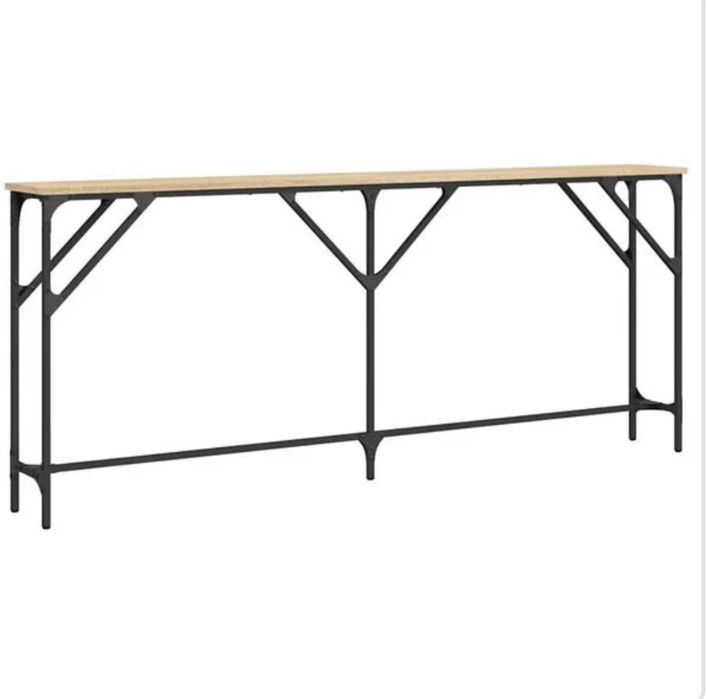 vidaXL Mesa consola 200x29x75 cm derivados de madeira carvalho sonoma