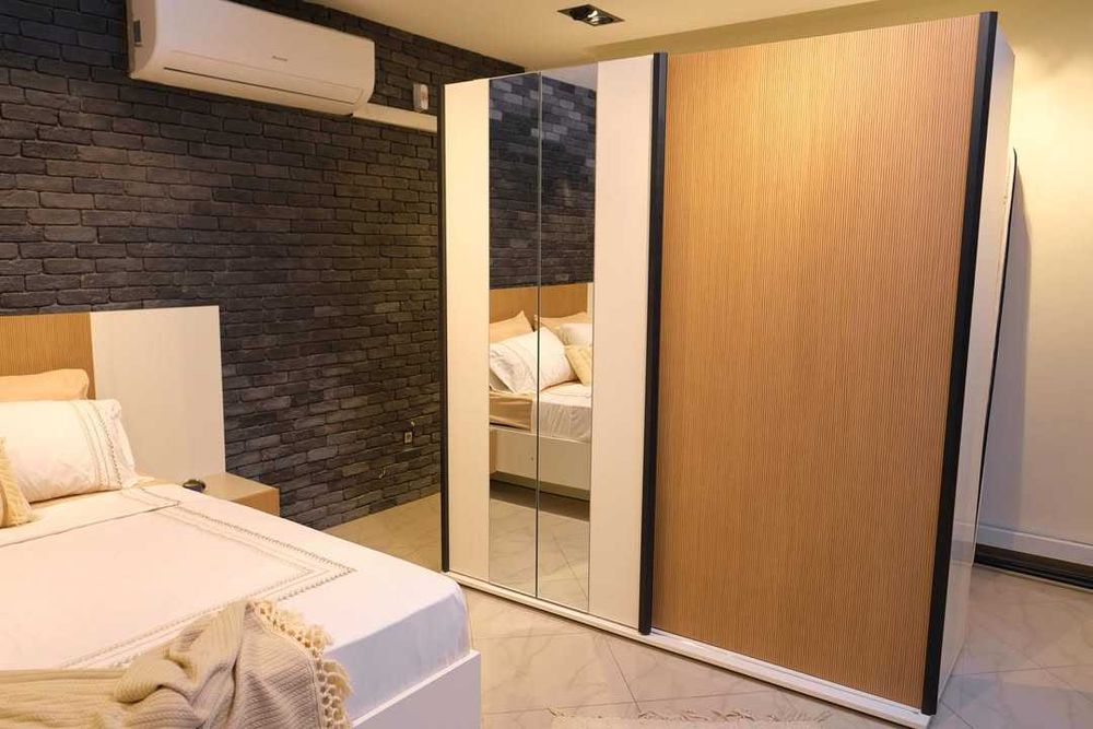 Conjunto Quarto Completo Casal Novo | Cama Roupeiro Cómoda Mesa