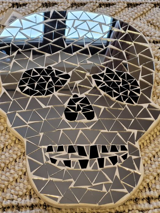 Lustro z mozaiki w kształcie czaszki skull Hand made in Bali