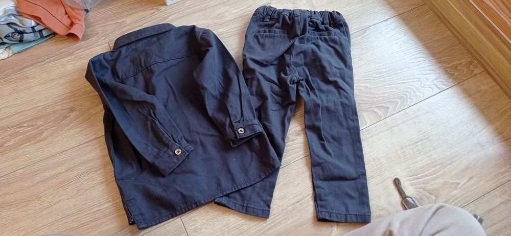 Komplet zestaw katana marynarka koszula jeans jeansowa spodnie Pepco s