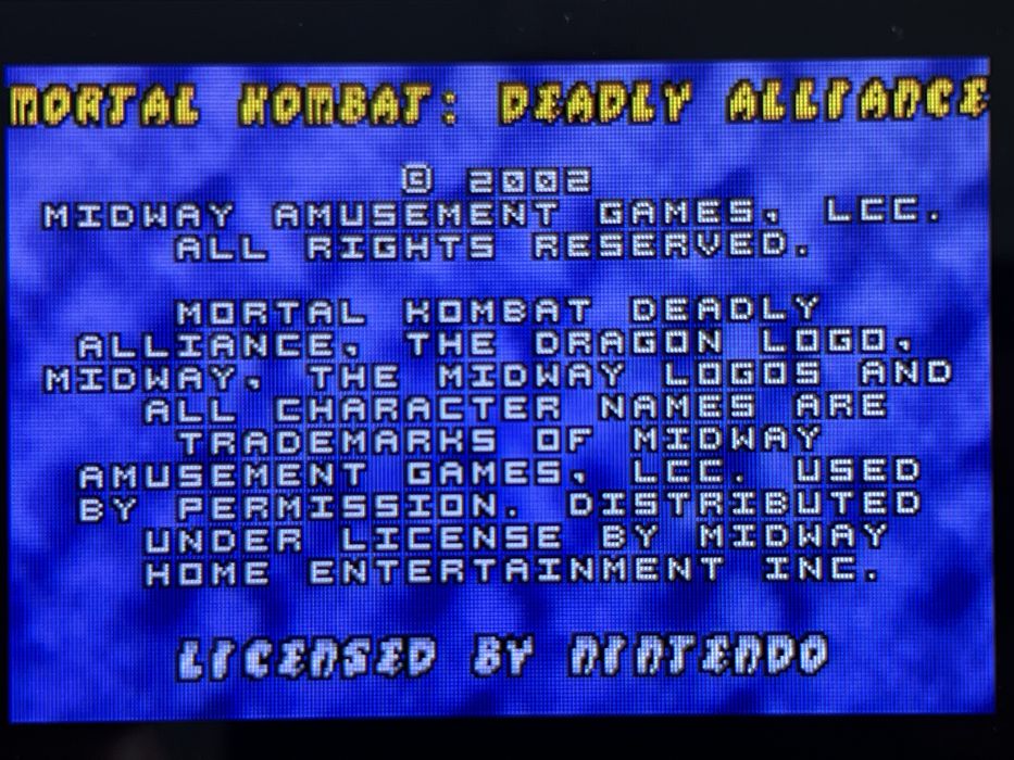 Mortal Kombat deadly alliance nintendo gameboy