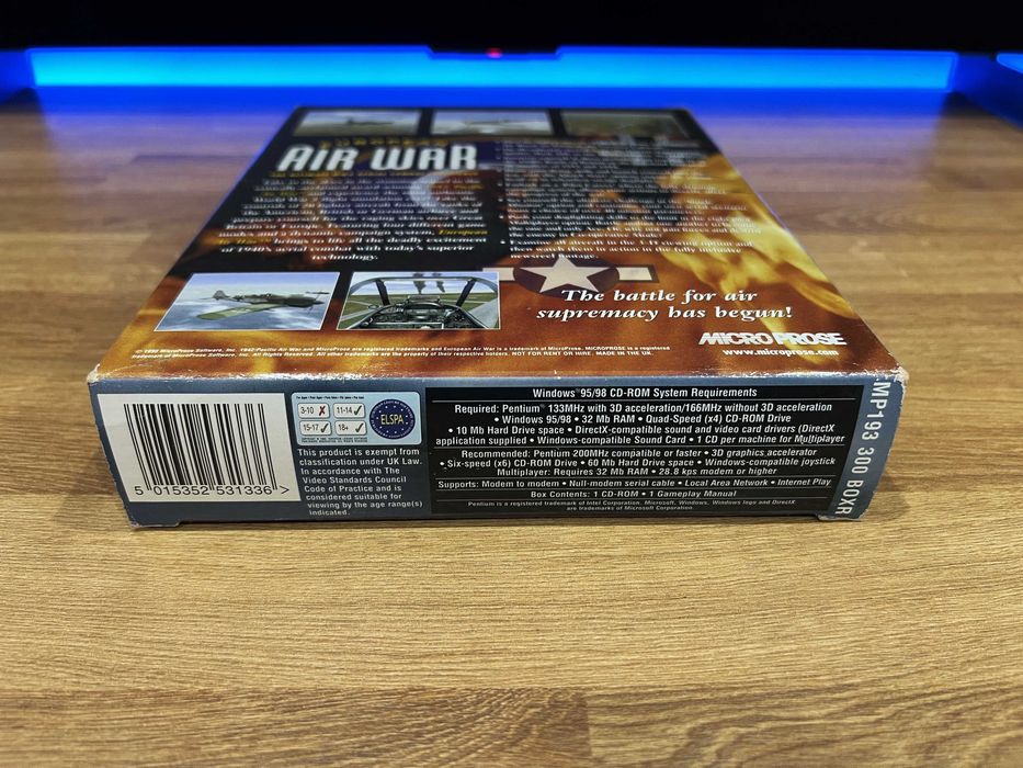 European Air War (PC EN 1998) BIG BOX kompletne premierowe wydanie MicroProse
