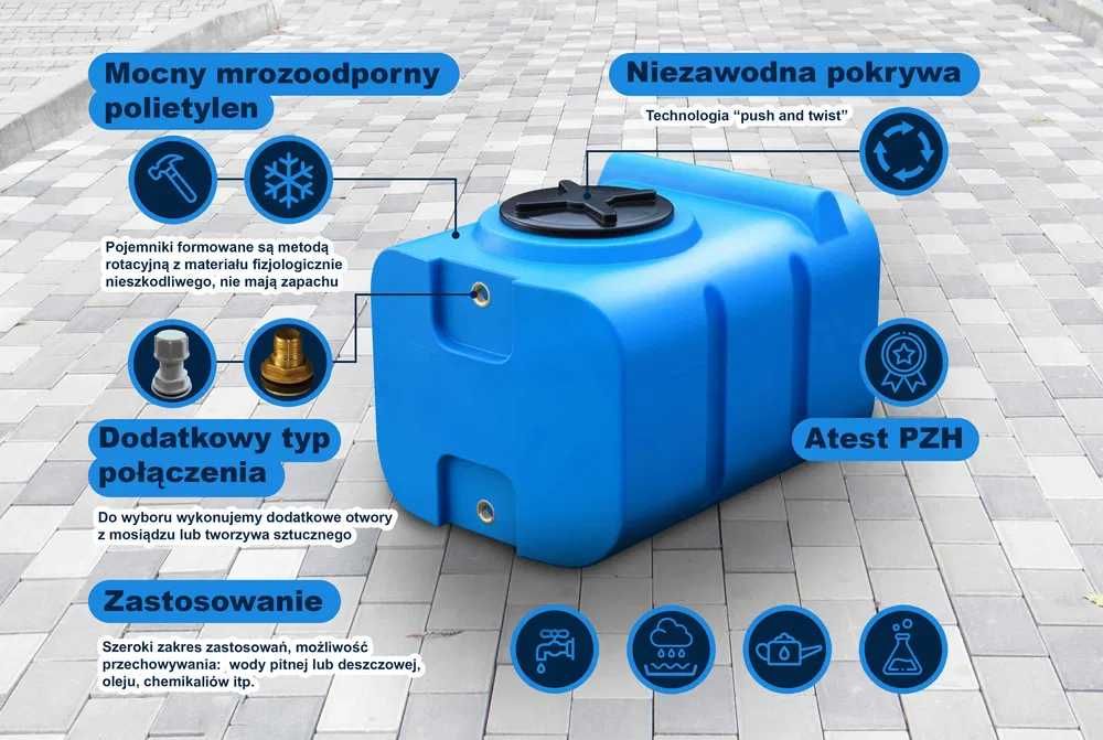 Pojemnik Zbiornik Plastikowy Beczka Na P yny Ciecze Paliwa 200 Litr w 
