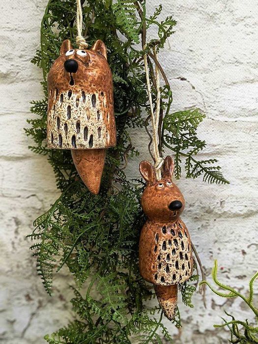Zawieszka ceramiczna wiewiórka dzwonek