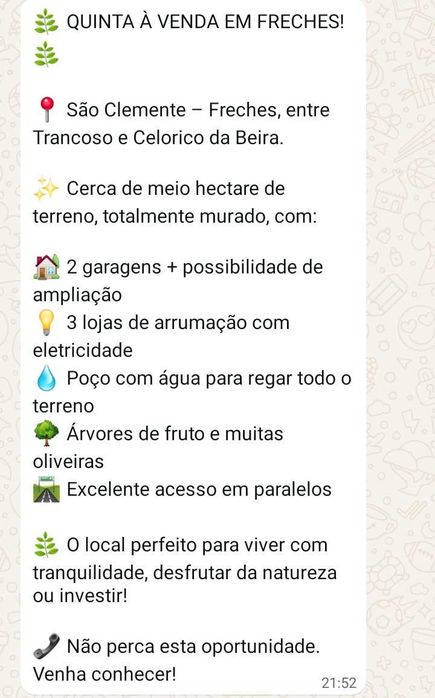 VENDA de uma pequena  QUINTA
