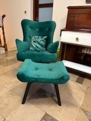 Fotel jak Uszak zestaw z podnóżkiem+poduszka - dostawa gratis