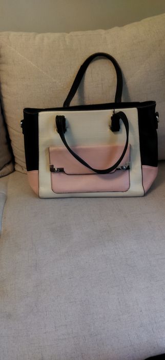 Torebka elegancka biała czarna wiosenna