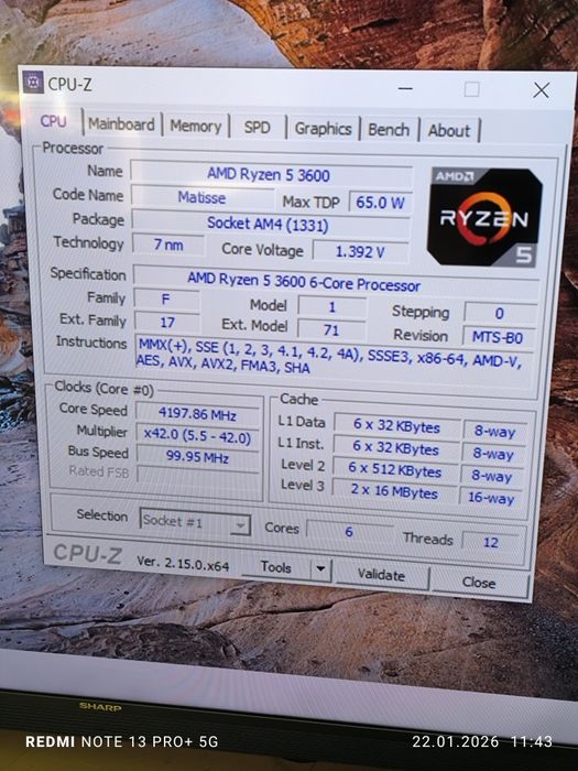 MSI X370 PRO + Ryzen 5 3600 AM4 Win10/11