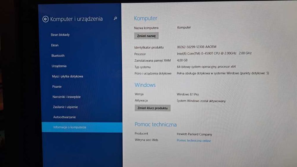 HP Pro One 400 G1 AiO 21,5" i5, 4GB, HDD 500GB, Win 8.1 Prof.