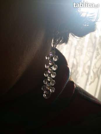 Kolczyki kryształowe ślubne,srebro