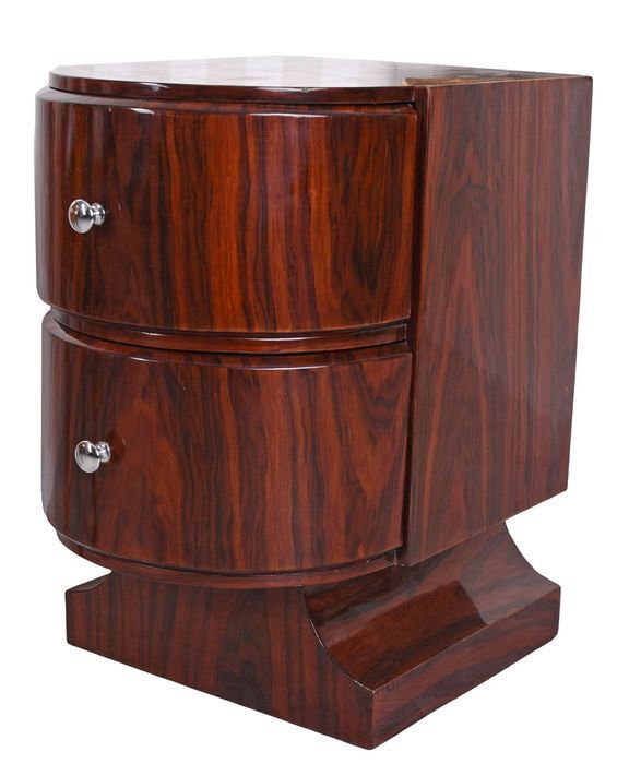 Stolik Nocny Drewniany W Stylu Art Deco,Pcat007