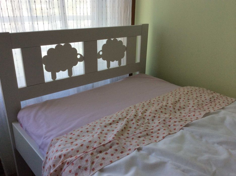 cama de criança branca (modelo KRITTER) 70x160 cm