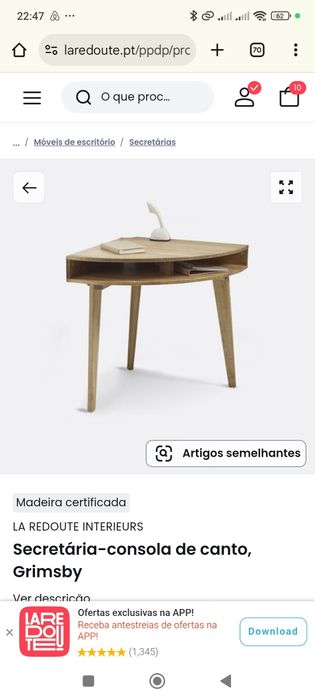 Secretária de canto
Secretária-consola de canto, Grimsby