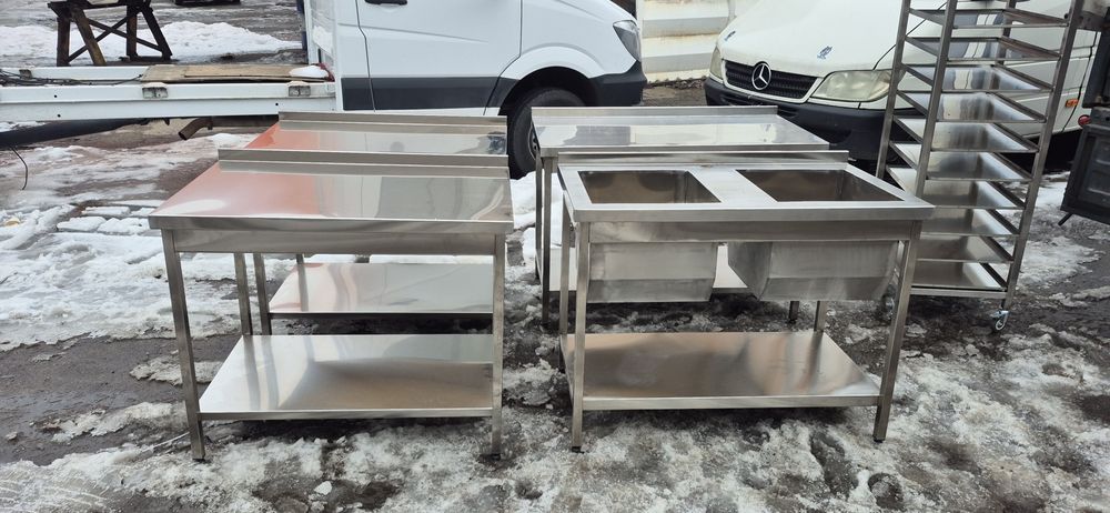 Столи, підставки, тумби, мийки, полиці, стелажі, зонти, нержавійки