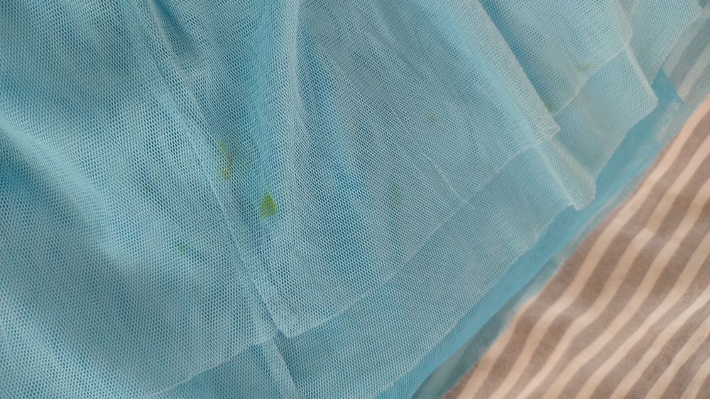 Tiulowa z podszewką spódnica niebieska 51015