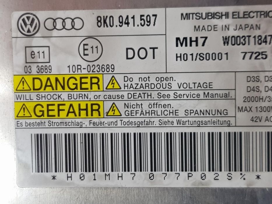 CENTRALINA FARÓIS XENON AUDI A5 2007 -8K0941597