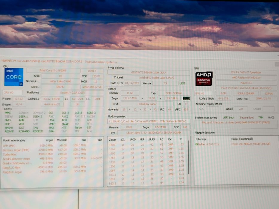 Wydajny PC do Gier i Pracy | Core i5-12600KF | RX 6600 XT | Genesis Irid 300