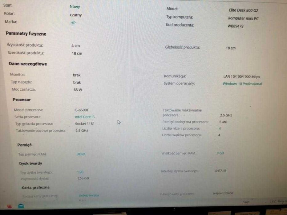 Komputer z wyposażeniem